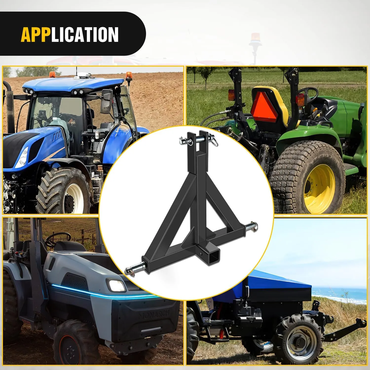 3 Point 2 Inch Trailer Hitch Kit For Category 1 Heavy Duty Tractor