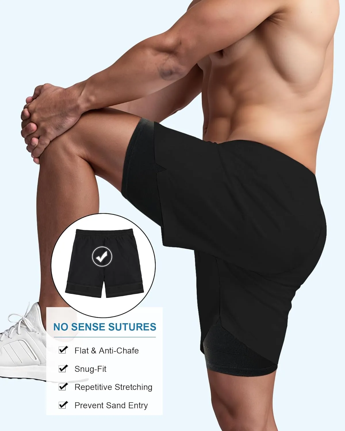 American Trends Men's Swim Trunks Board Shorts Quick Dry Mens Swimming Trunks with Compression Liner