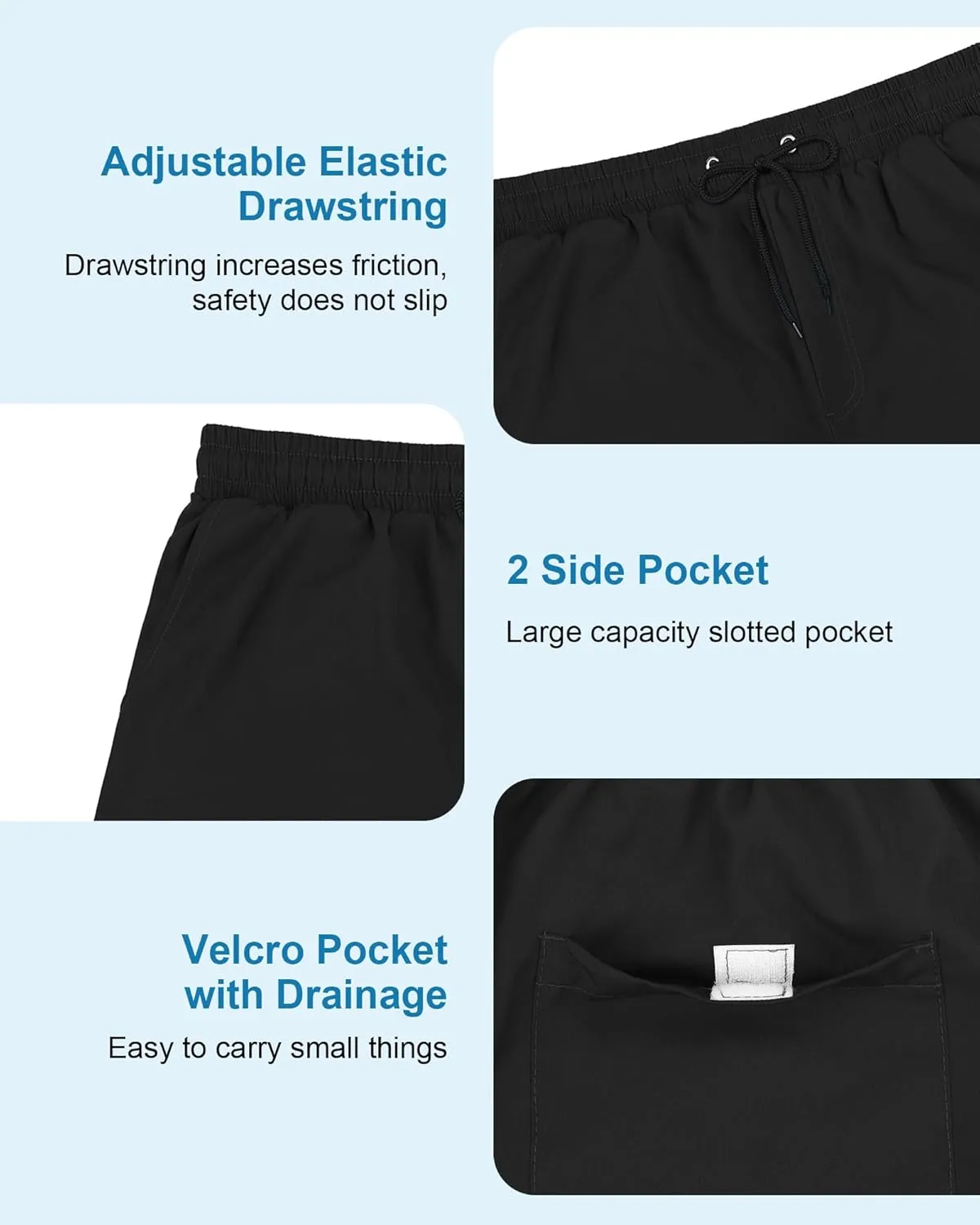 American Trends Men's Swim Trunks Board Shorts Quick Dry Mens Swimming Trunks with Compression Liner