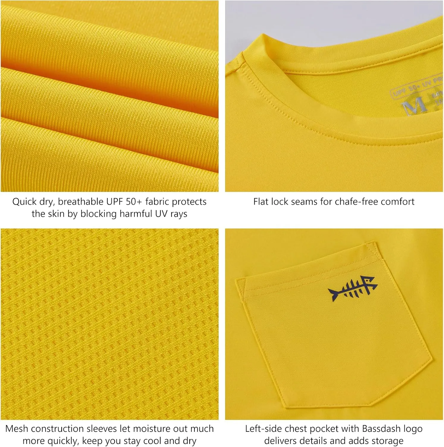 BASSDASH Men??s UPF 50  Performance Long Sleeve T-Shirt UV Sun Protection Fishing Hiking Sports Shirts