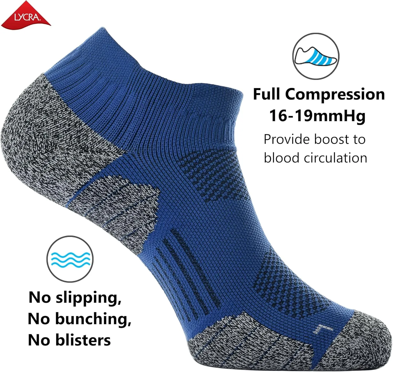 CWVLC Unisex Cushioned Compression Athletic Ankle Socks Multipack