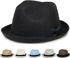Funky Junque Premium Fedora Hat - Stylish Sun Protection for Men & Women - Perfect for Summer Beach, Travel & Outdoors
