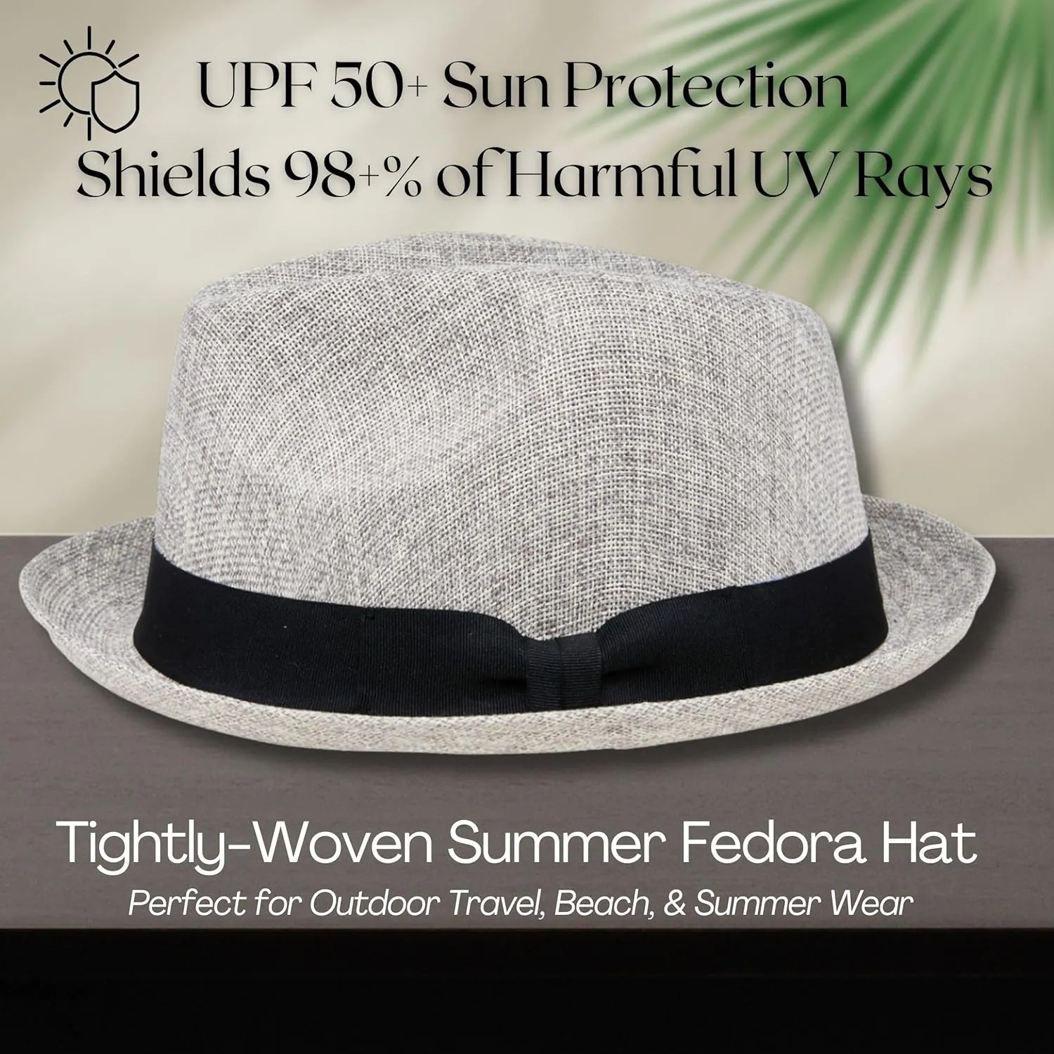 Funky Junque Premium Fedora Hat - Stylish Sun Protection for Men & Women - Perfect for Summer Beach, Travel & Outdoors