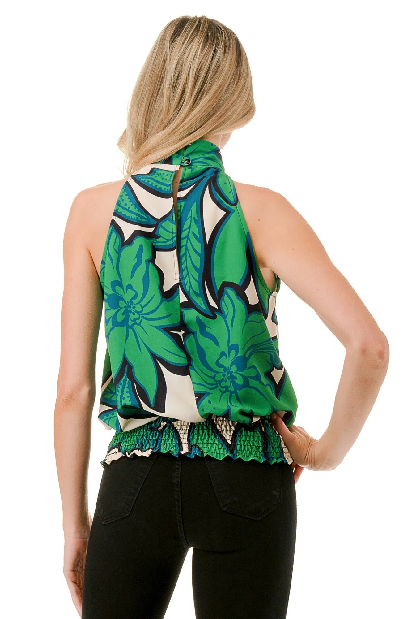 Green Keyhole Halter Top