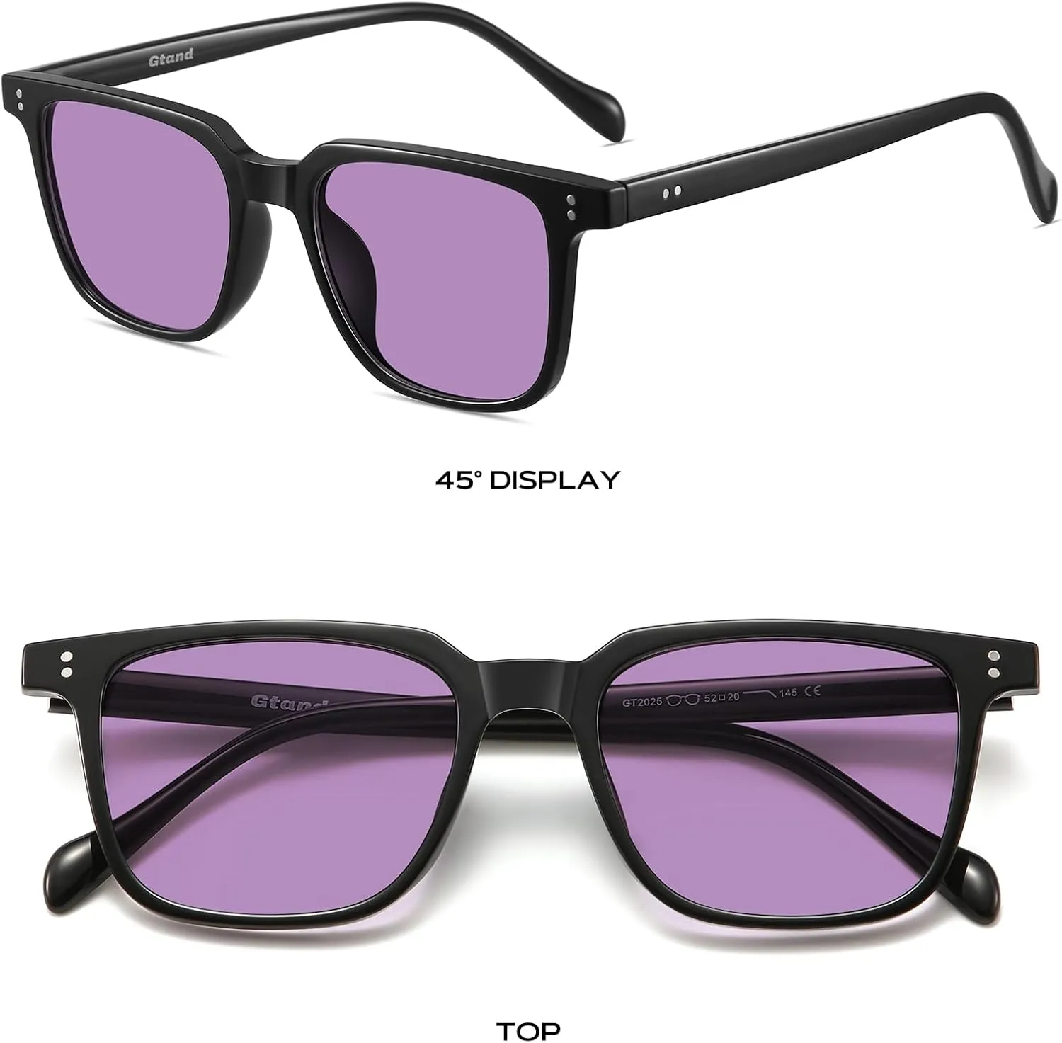 Gtand Unisex Vintage Retro Square Style Tinted Sunglasses For Men Women Fashion Rectangle Sun Glasses 52mm