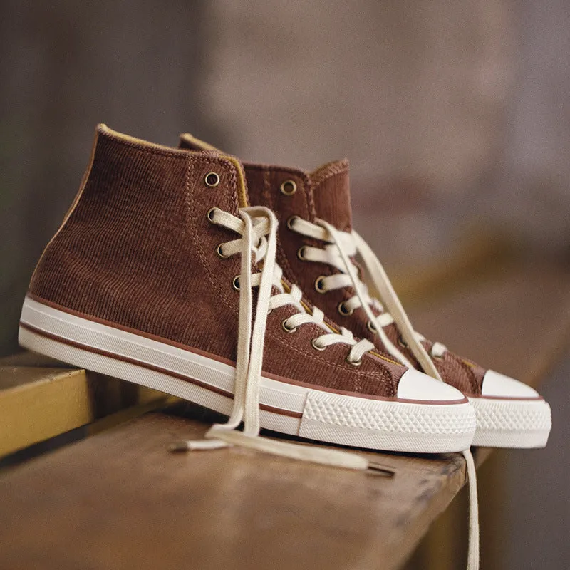 Men's Vintage Corduroy Canvas High Top Sneakers