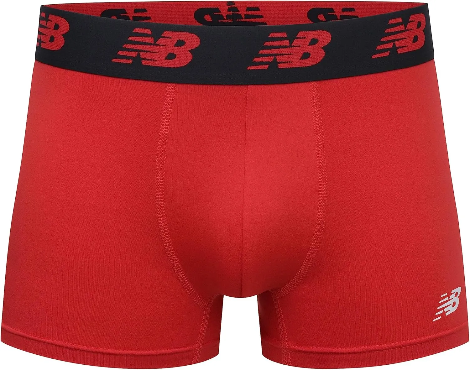 New Balance Men's No Fly Trunks Underwear, Jacquard Waistband, Breathable Lightweight, Moisture Wicking (3 Pack)