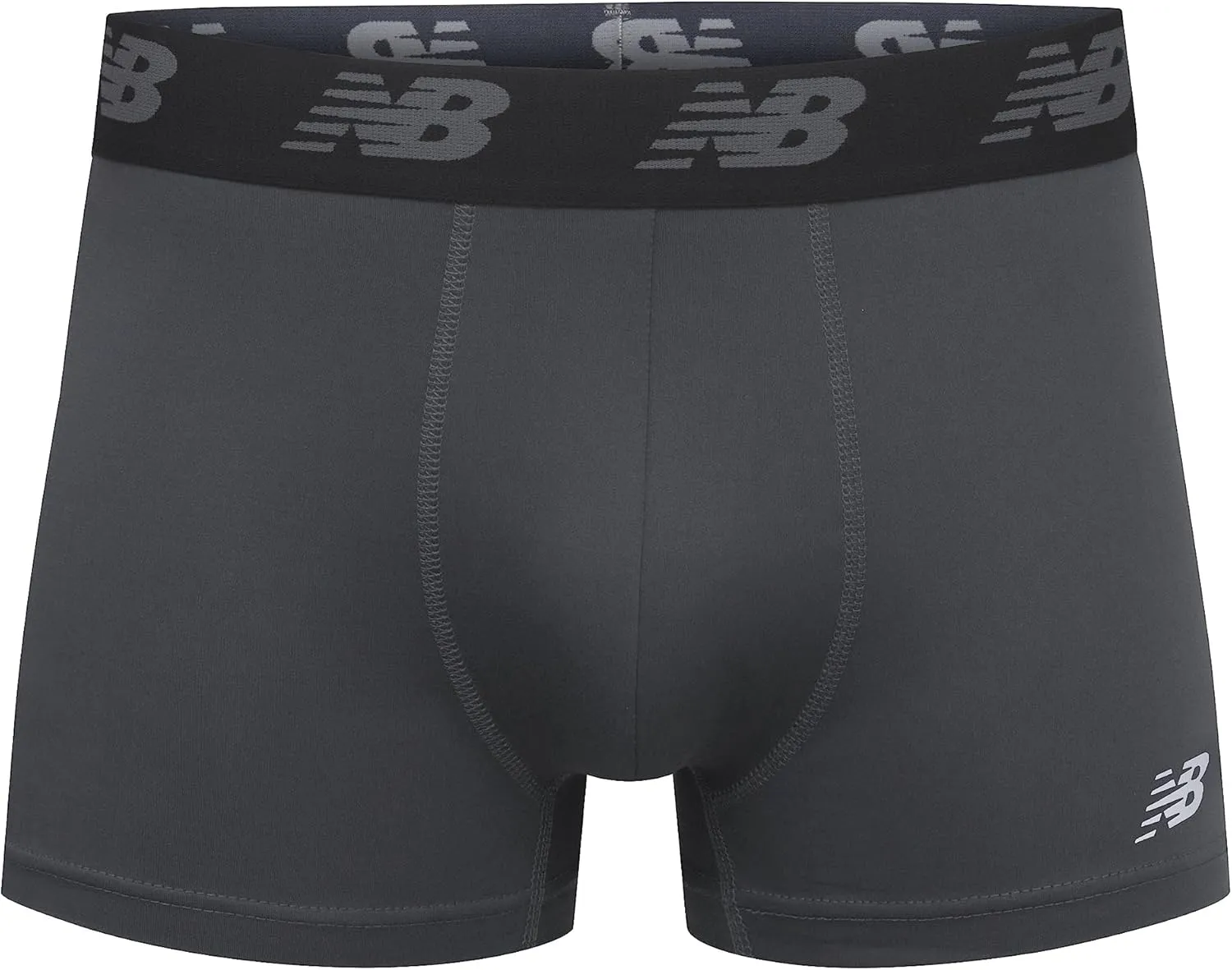 New Balance Men's No Fly Trunks Underwear, Jacquard Waistband, Breathable Lightweight, Moisture Wicking (3 Pack)