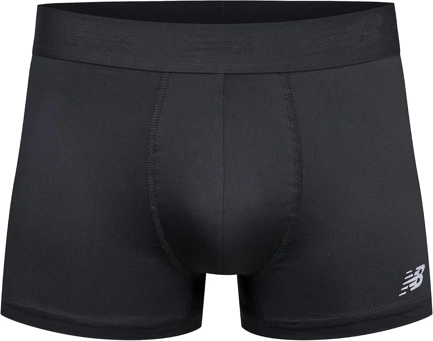 New Balance Men's No Fly Trunks Underwear, Jacquard Waistband, Breathable Lightweight, Moisture Wicking (3 Pack)