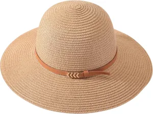 Sun Visor Hats for Women, Wide Brim Straw Beach Ponytail Hats, UPF 50  Summer Adjustable Packable Foldable Topless Hat