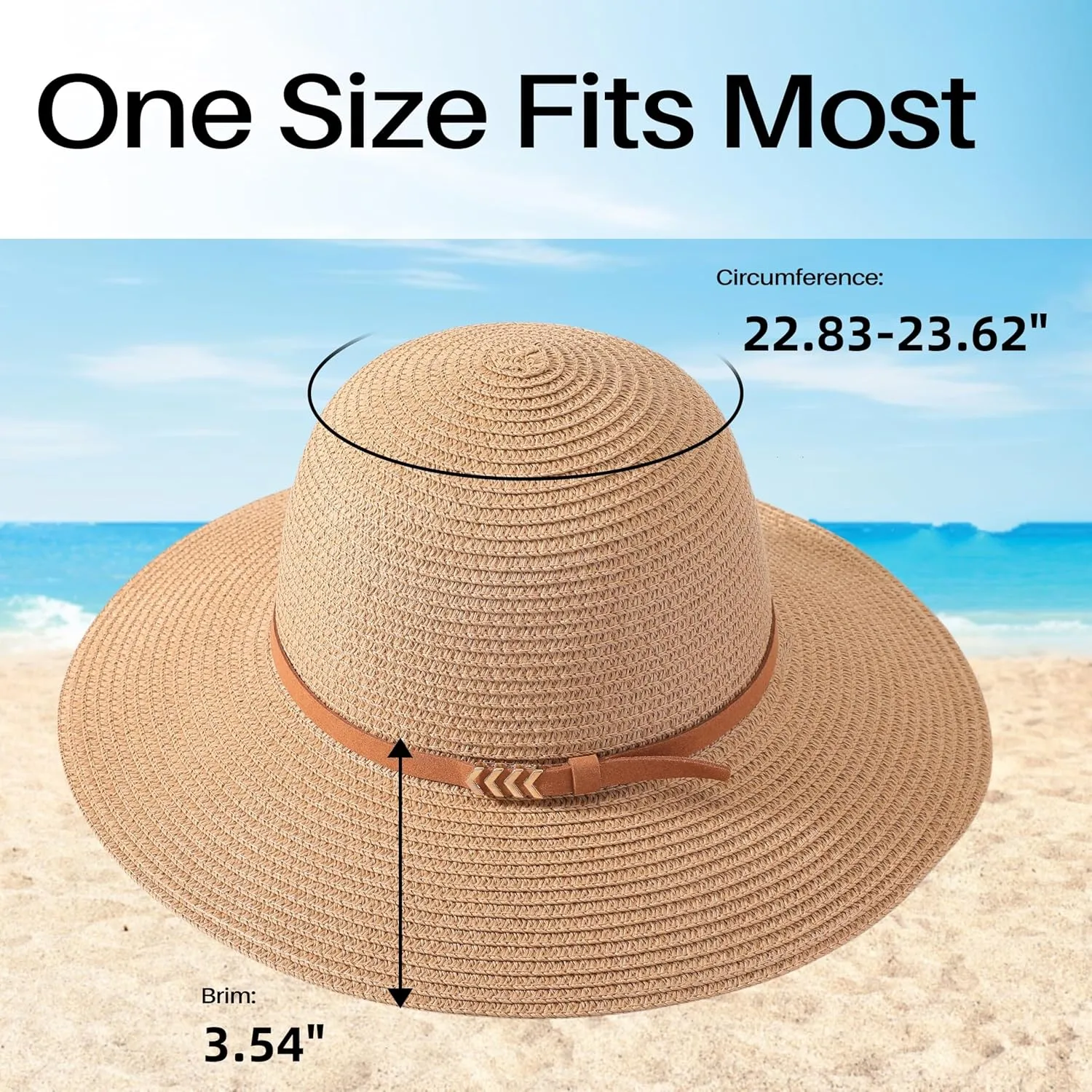 Sun Visor Hats for Women, Wide Brim Straw Beach Ponytail Hats, UPF 50  Summer Adjustable Packable Foldable Topless Hat