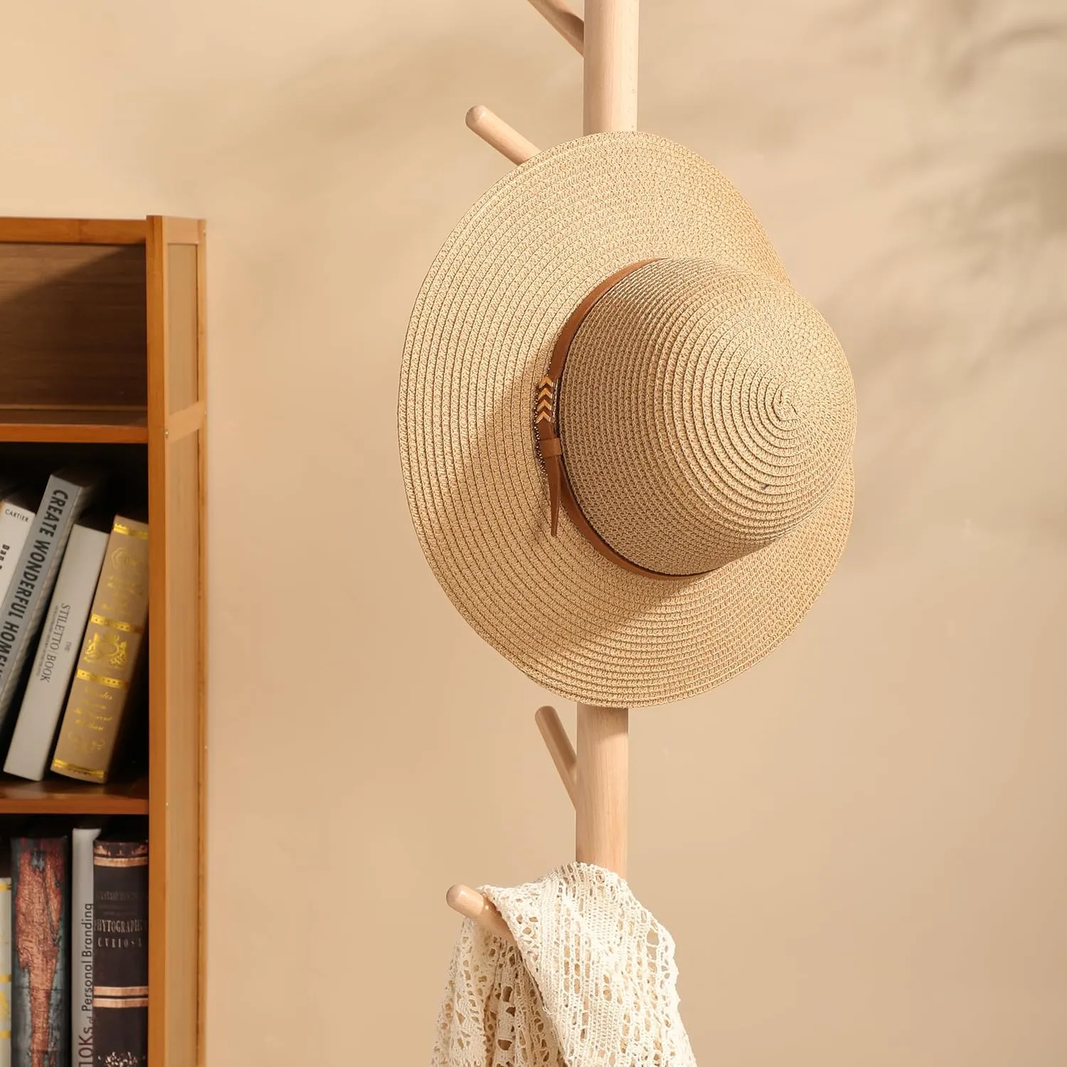 Sun Visor Hats for Women, Wide Brim Straw Beach Ponytail Hats, UPF 50  Summer Adjustable Packable Foldable Topless Hat